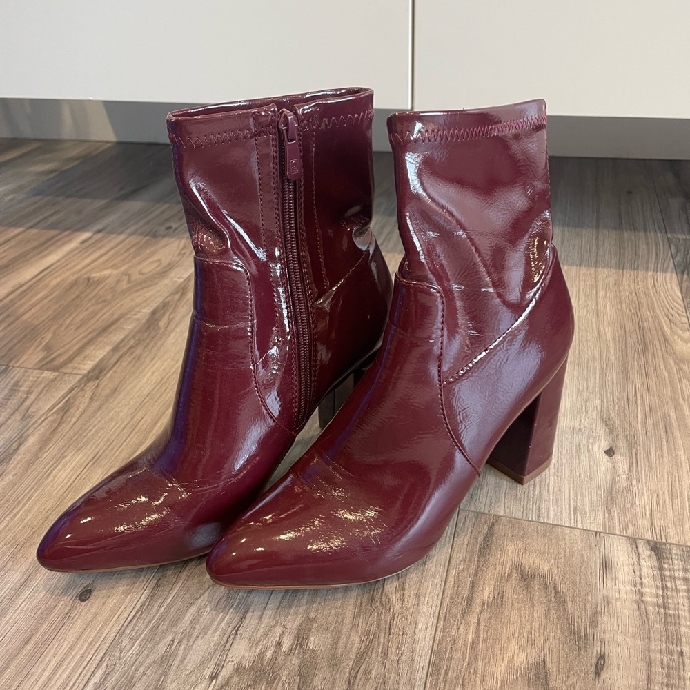 faux leather booties